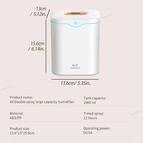 Ultrasonic 2L Cool Mist Air Humidifier