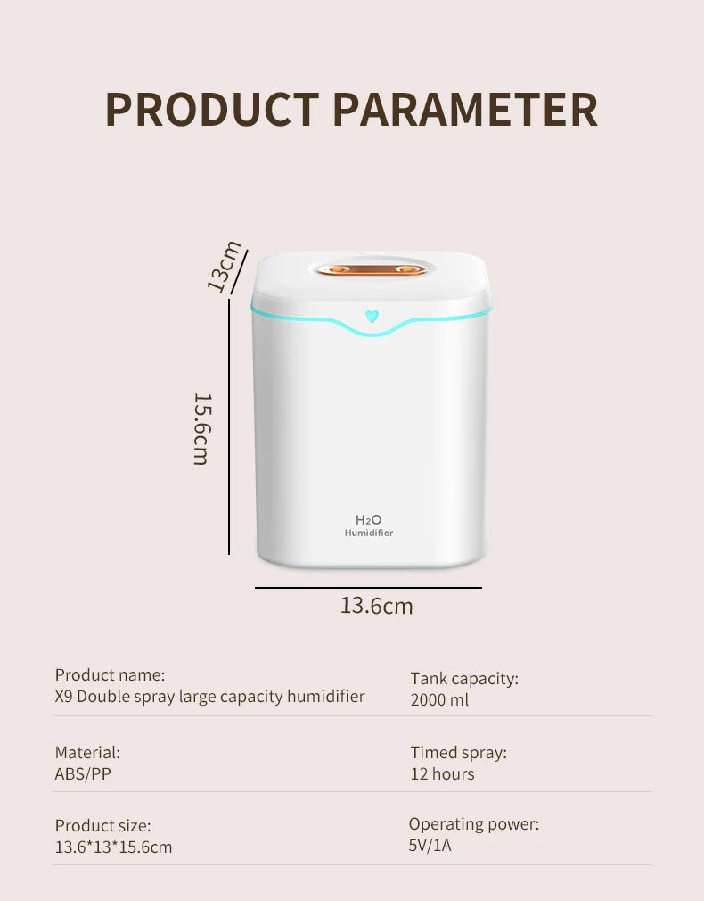 Ultrasonic 2L Cool Mist Air Humidifier