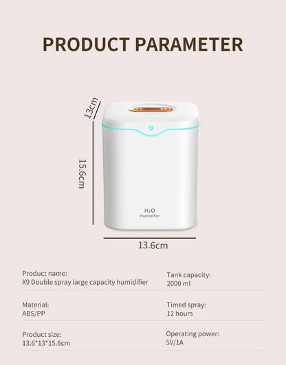 Ultrasonic 2L Cool Mist Air Humidifier
